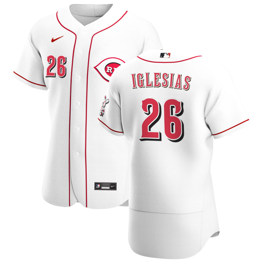 Cincinnati Reds #26 Raisel Iglesias Men Nike White Home 2020 Authentic Player MLB Jersey